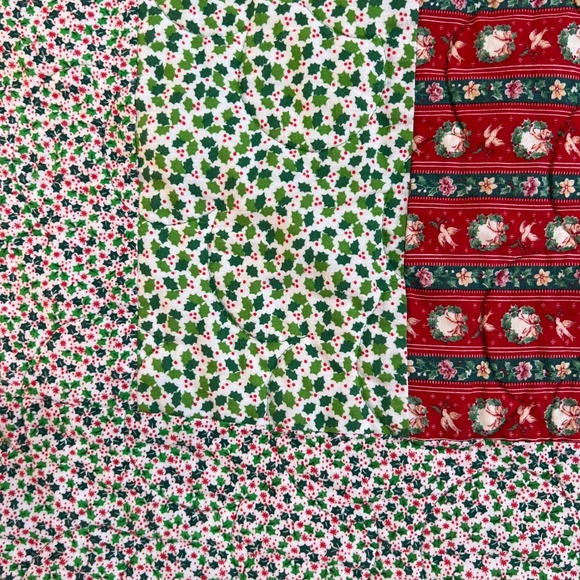 Handmade‎ Quilted Throw Blanket Winter Cabin Scene Green Red Christmas Theme
